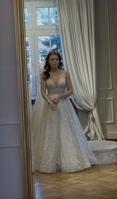 Suknia ślubna  - mieniąca, blink blink