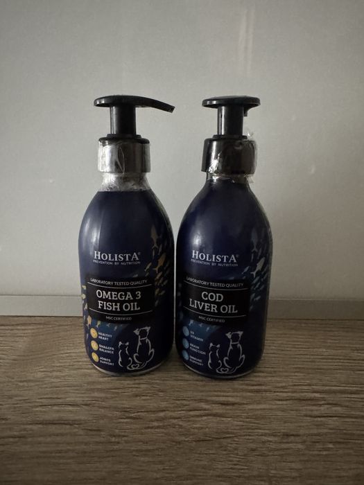 Zestaw suplementow barf bacf dla psa olej tran omega 3 holista