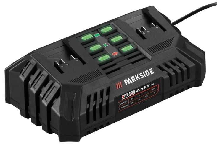 Carregador de Bateria Inteligente Parkside 12A 20V / Carregador Duplo Parkside 4.5A 20V