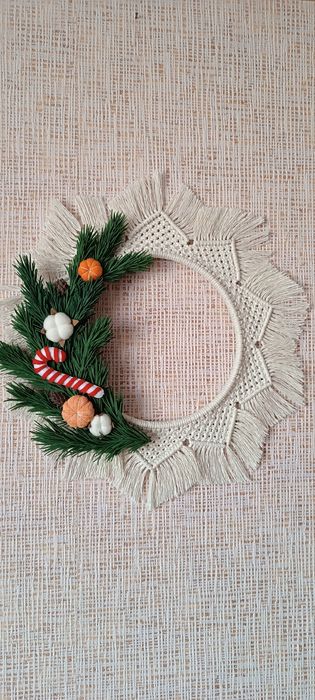 Вінок макраме різдвяний