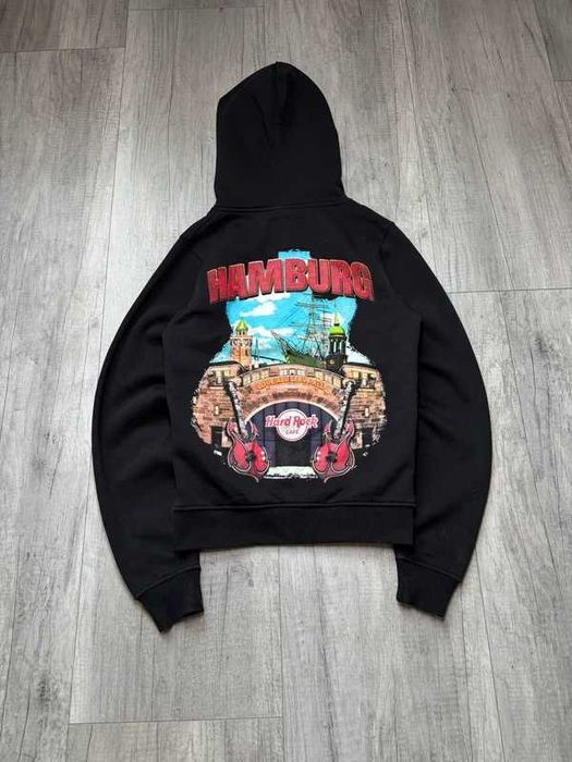 Bluza z kapturem Hoodie Hard Rock Cafe S retro vintage zip Hamburg damska