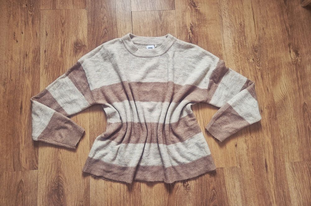Brązowo beżowy sweterek XL