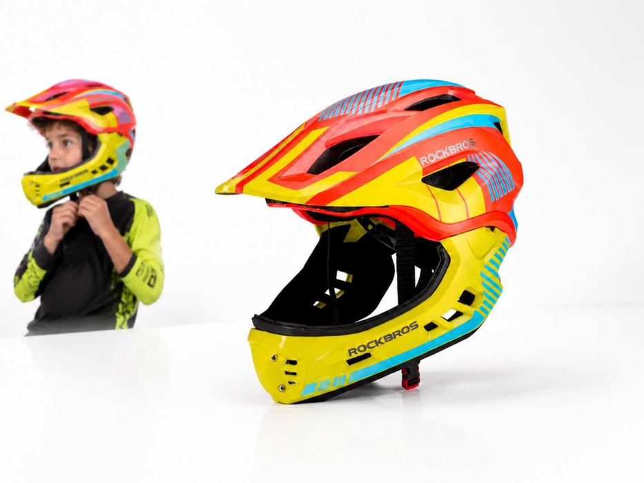 Kask na Rower Hulajnogę Dziecięcy Rozmiar S 48-52cm Odpinana Szczęka