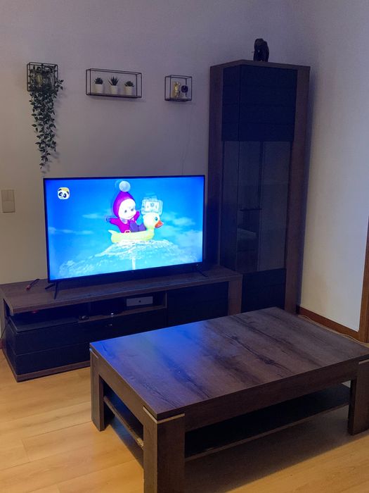Conjunto sala estar lacjum (móvel tv + cristaleira + mesa centro)