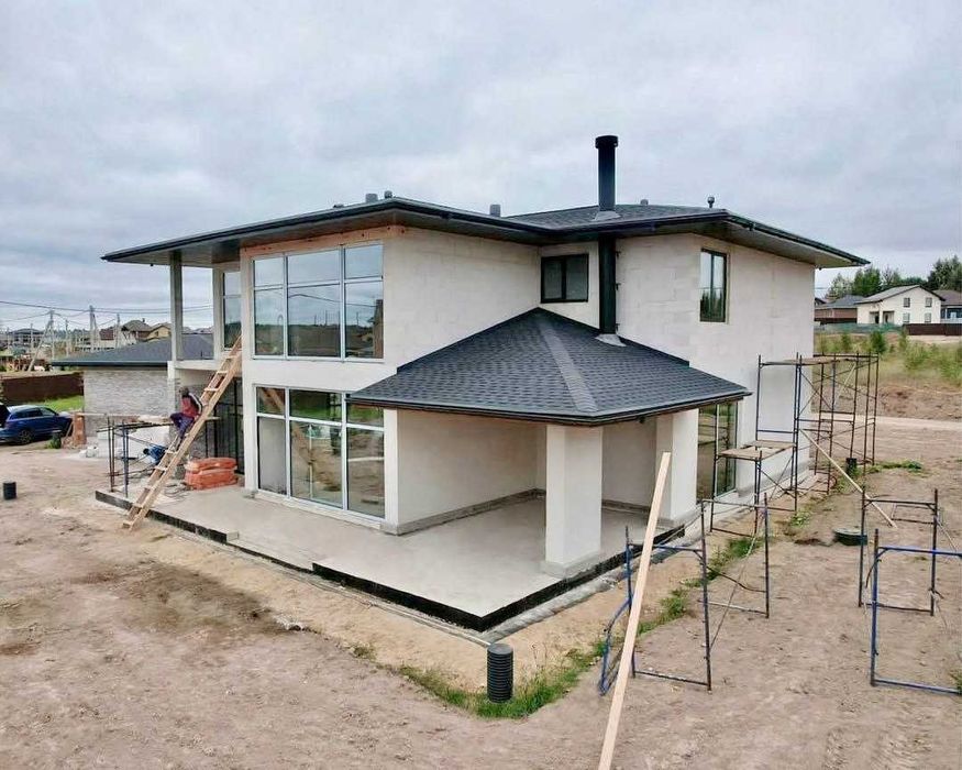 Кладка газоблок, шлакоблок, кирпич, строительные работы, стены, стяжка