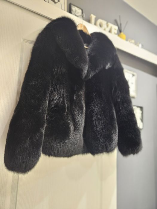 Futro lis czarny lsniacy