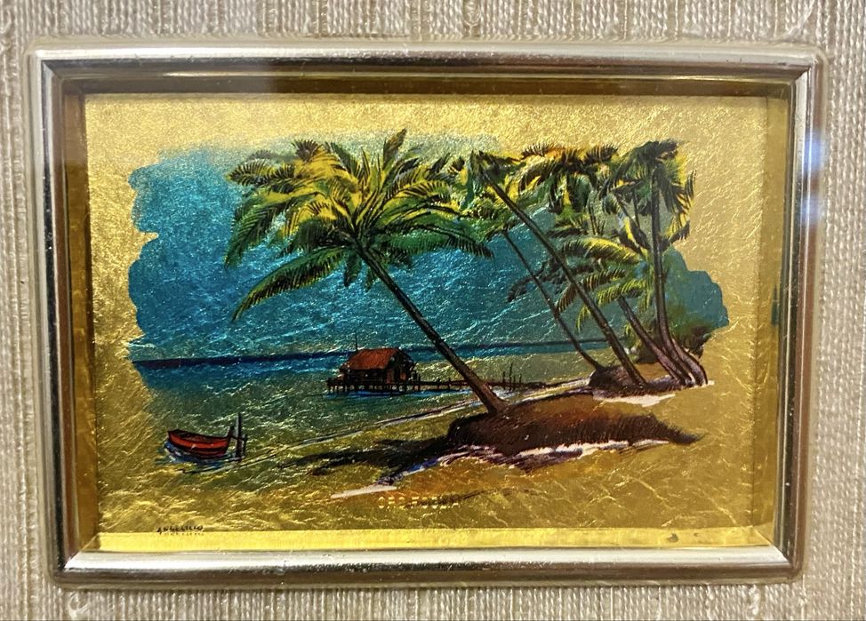 Conjunto 3 Quadros Arte Italiana em Folha de Ouro 23kt - Ed Limitada