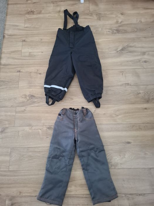 Spodnie zimowe 110 116 dwie  pary