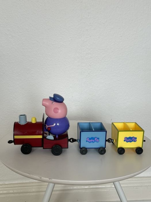 Потяг Свинка Пеппа з причепом, потяг дідуся Peppa Pig