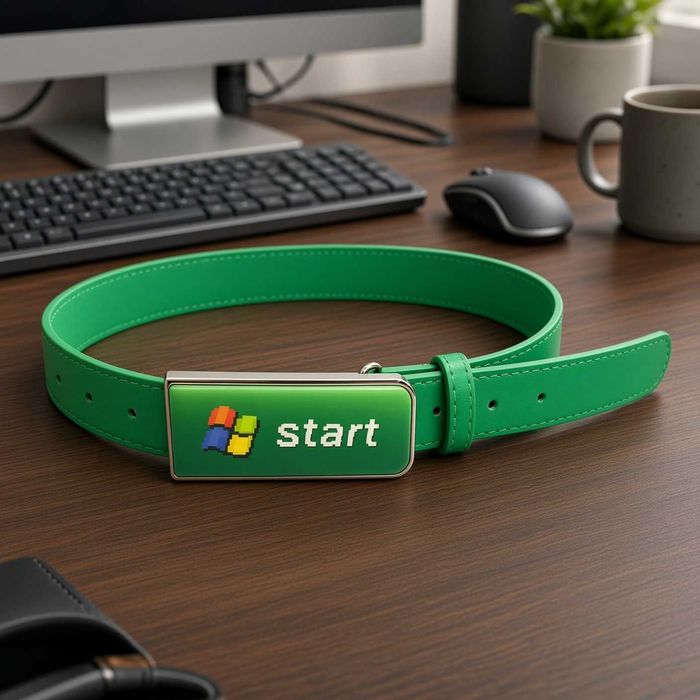 Pasek retro Windows 7 Start zielony vintage gadżet prezent PC nerd