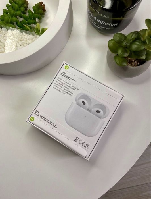 Бездротові ‼️ AirPods 3 Apple, БАСИСТИЙ ЗВУК, оріг мікрофони + ГАРАНТІЯ