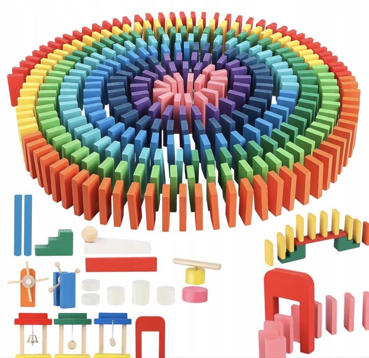 Klocki domino drewniane 1000 elementów