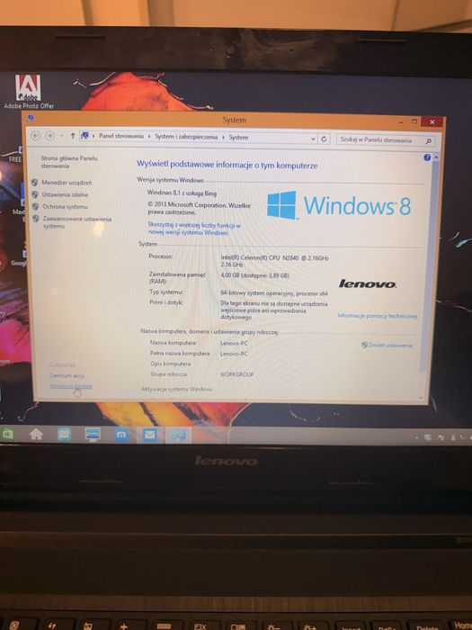 Laptop LENOVO 15.6” windows 8 bardzo dobry stan