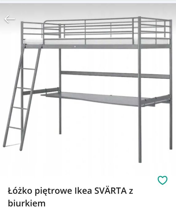 Łóżko piętrowe z biurkiem ikea