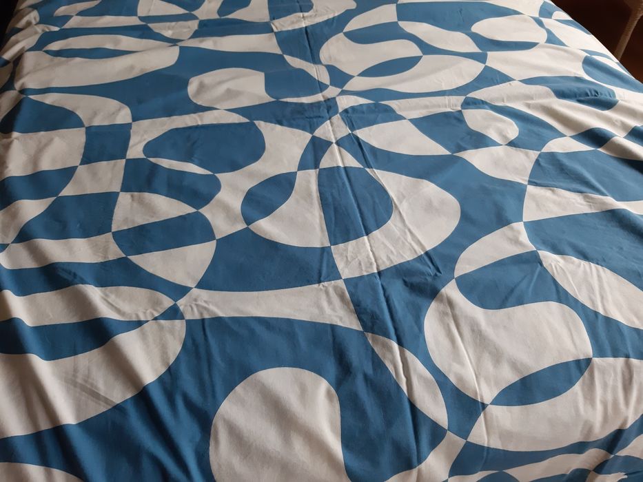 Poszewka ok 190x195 bawełna vintage prl wzory geometryczn boho pościel