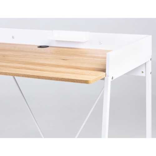 Biurko 103 cm loft buk/białe