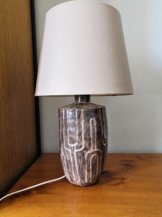 Ceramiczna lampa stołowa, handmade