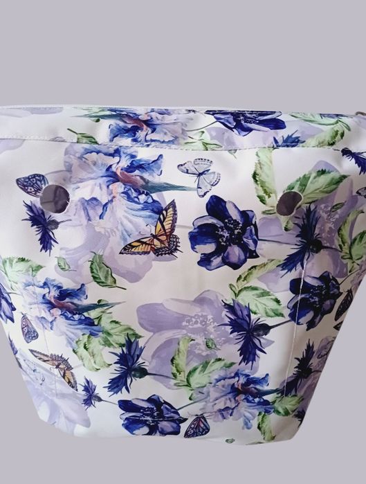 O Bag Standard, organizer w fioletowe, granatowe kwiaty do torebki
