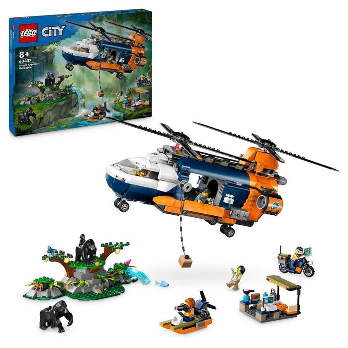 Klocki Lego City 60437 Helikopter badaczy dżungli w bazie