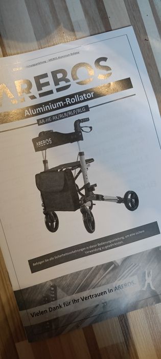 Chodzik rollator Arebos czarny nowy inwalidzki
