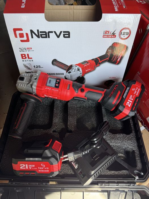 Акумуляторна болгарка NARVA NAG-125 PRO BL поворотная бесщеточная