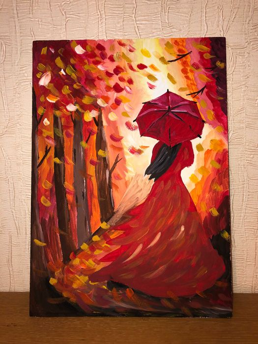 Картина гуашью 35 х 25 см. Ручная работа.