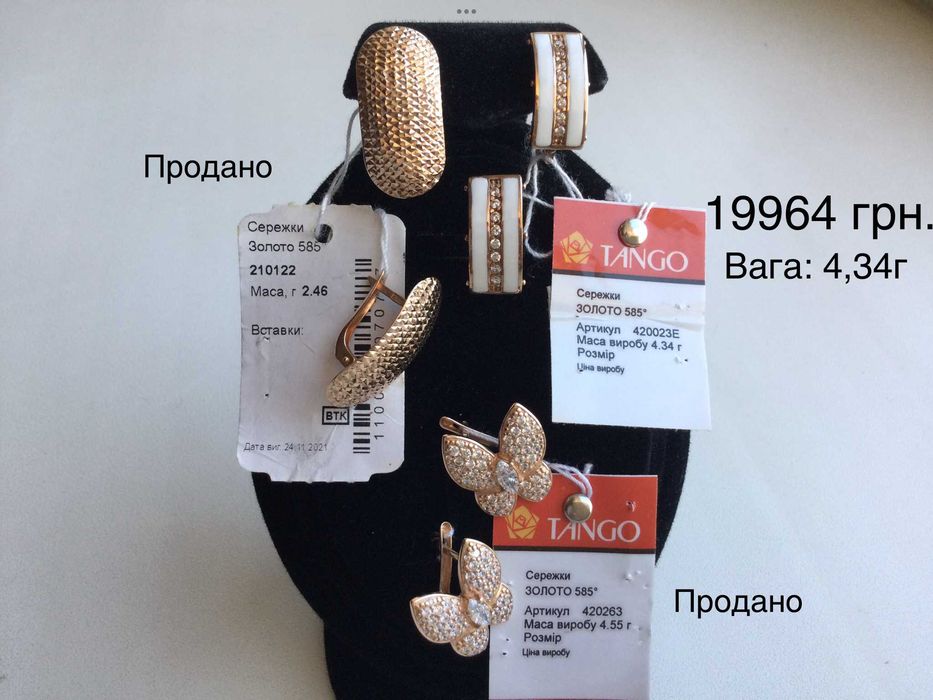 Серьги. Золото 585 пробы. Новые.