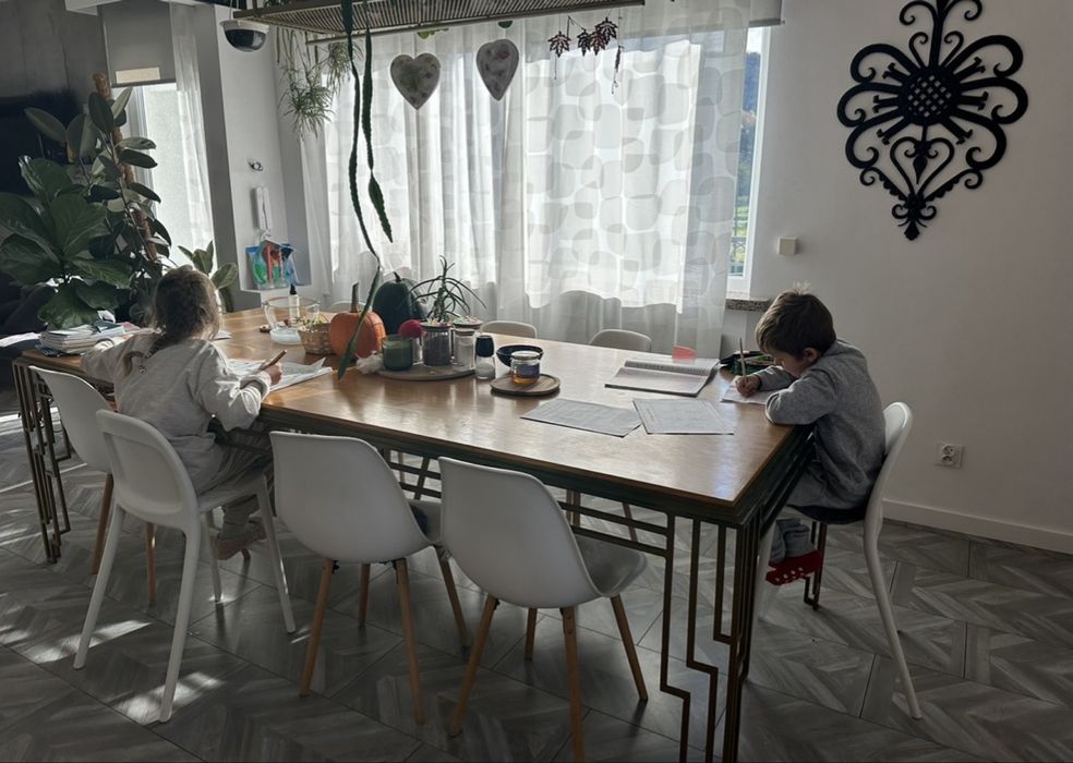 Stół duzy do jadalni 10 osob stalowy art deco