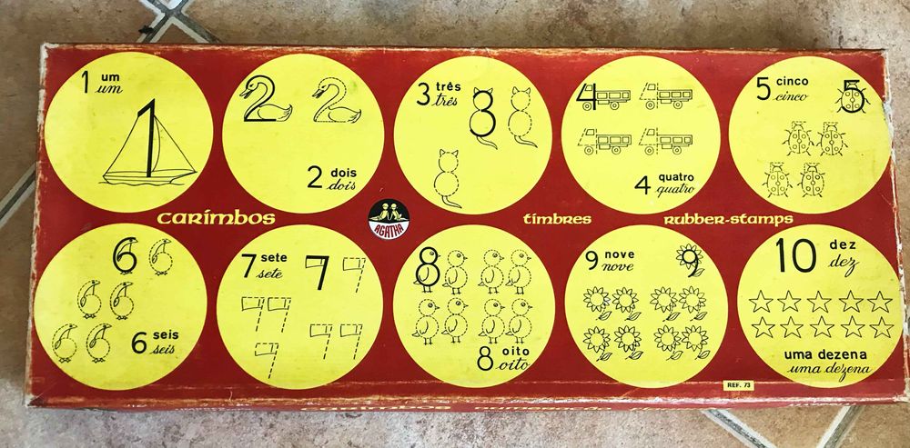 Conjunto carimbos escolares Agata Agatha 
aprender a contar
