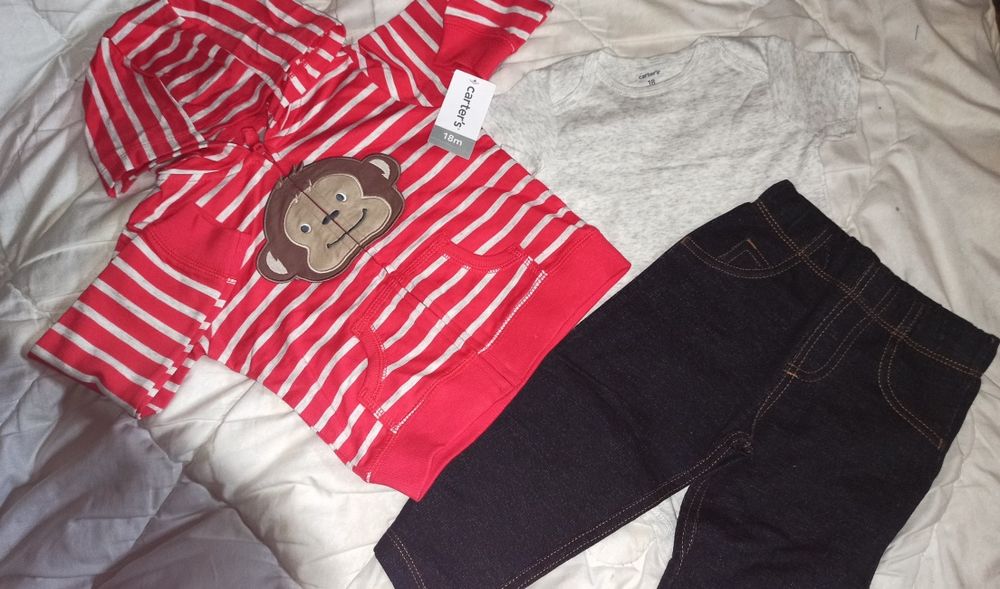 Детская одежда комплект тройка Carter's 18 мес.