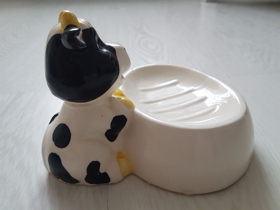 Ozdobna mydelniczka krówka prl