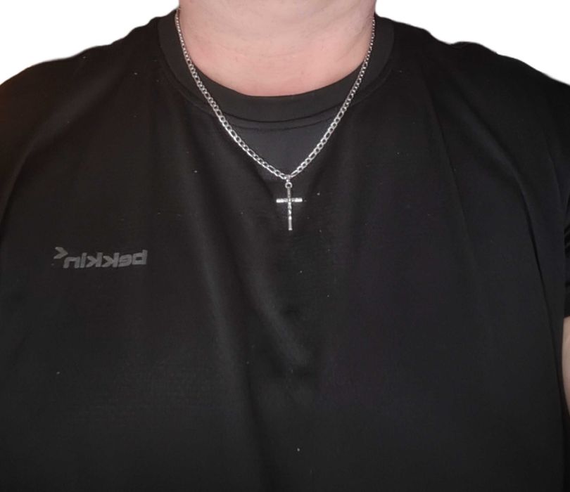 Naszyjnik figaro 55 cm | krzyżyk | czarne pudełko