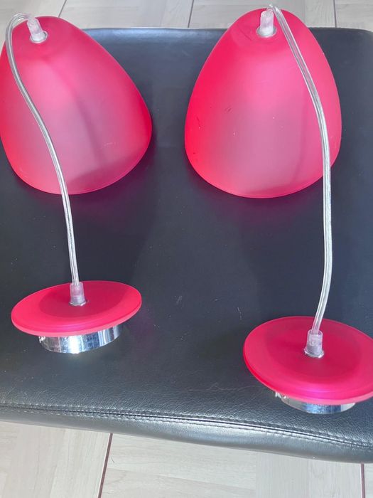 2 śliczne lampy z bezpiecznego grubego szkła