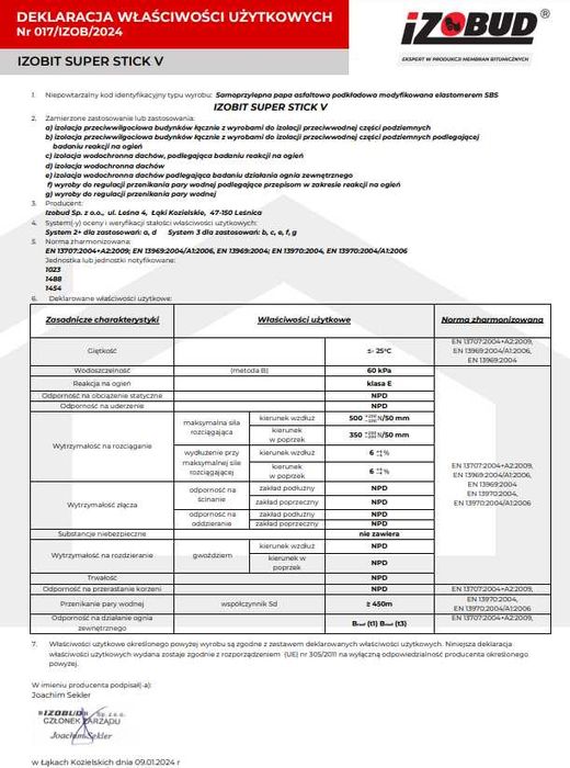 Papa samoprzylepna IZOBUD IZOBIT SUPER STICK V 15m2 rolka