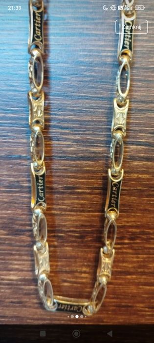 Piękny łańcuszek Cartier -81 g-w złoceniu -18k-750