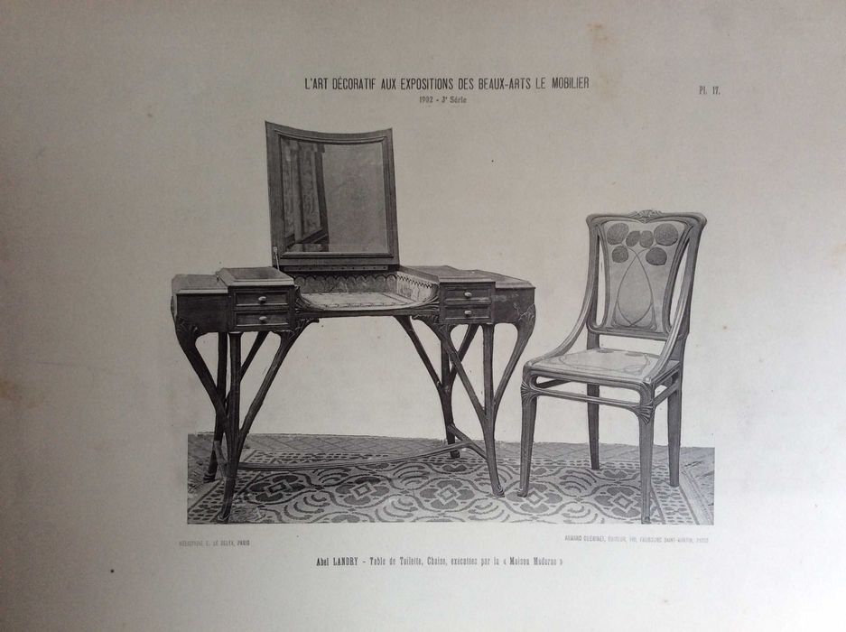 Tema: Mobiliário.  Estampas fotográficas.  Ano 1902.  Public. n.º 1