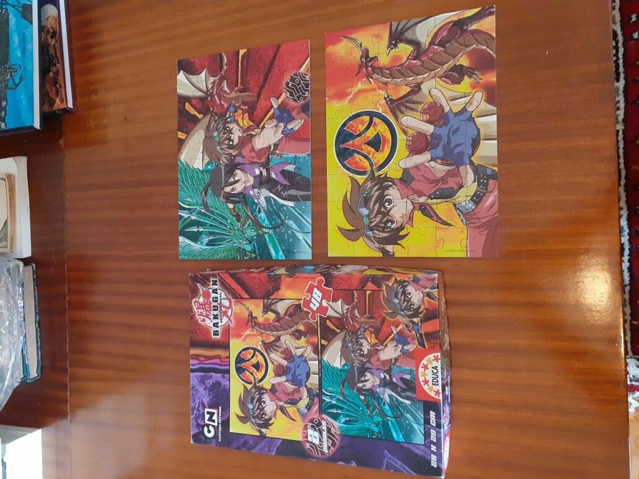 Puzzles de coleção. Bakugan, Cars, Asterix