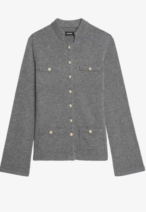 Кардиган серый 2025 Zadig & Voltaire