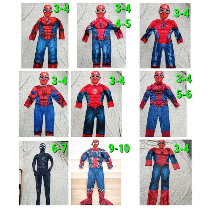 Карнавальный костюм человек паук 3-4 , 4-5, 5-6, 6-7, 9-10 лет