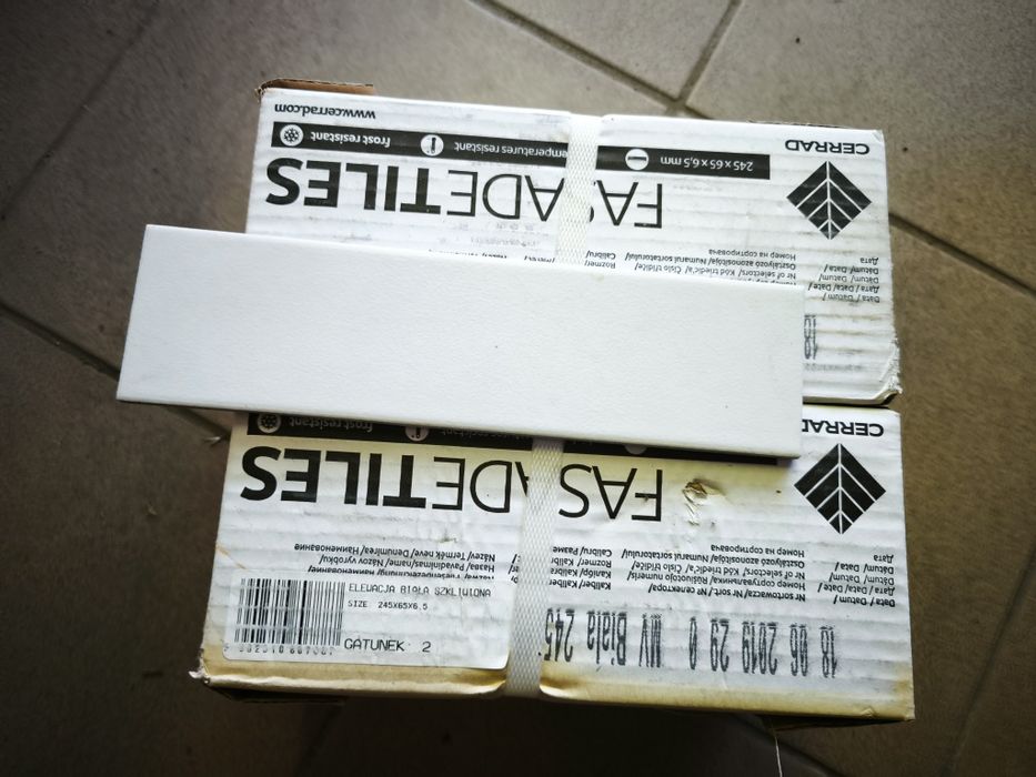 Płytki elewacja biała szkliwiona cerrad gatunek 2