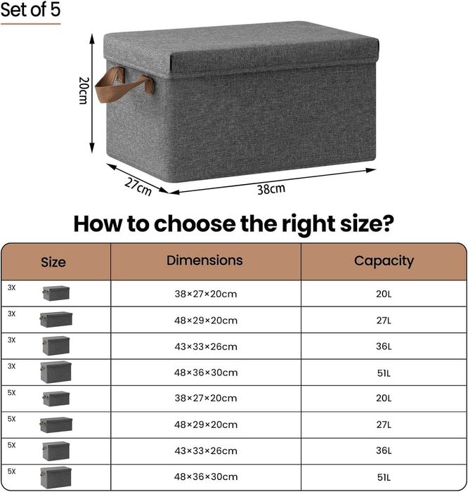 Nowe pudełko / pojemnik / pudełka / 5szt / organizer / kosz !K217!