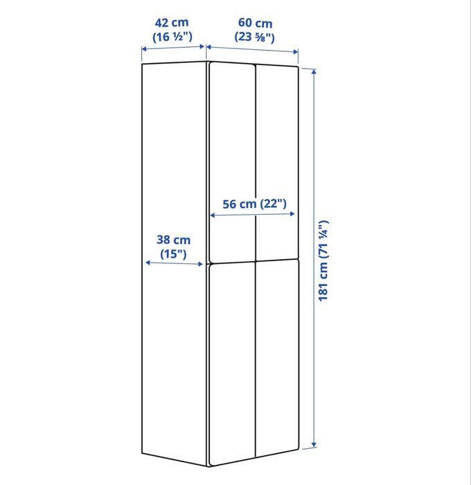 Ikea SMÅSTAD Platsa  120×57×244