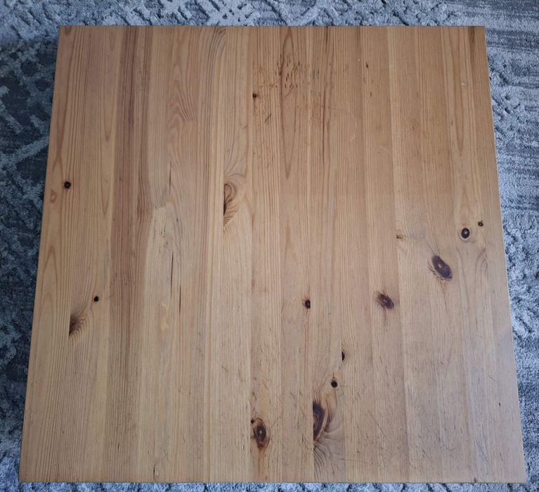 IKEA LERHAMN Stół, bejca jasna patyna, biała 74X74