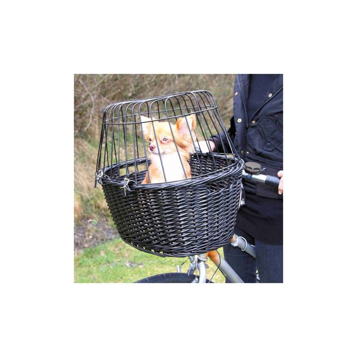 Trixie Kosz Wiklinowy na Rower dla Psów do 5kg na Kierownicę 50x35x41cm Czarny NOWY
