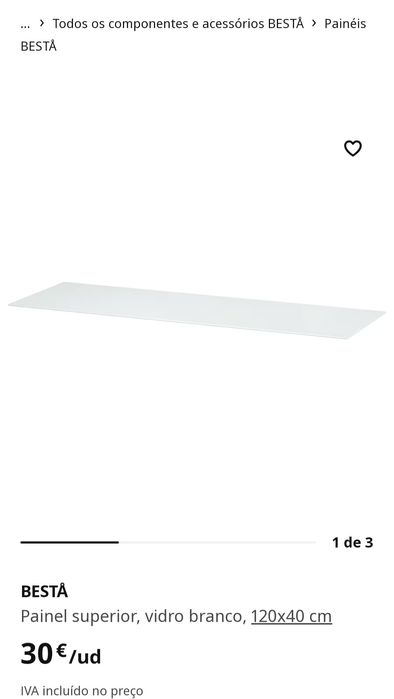 Painel superior vidro para móvel