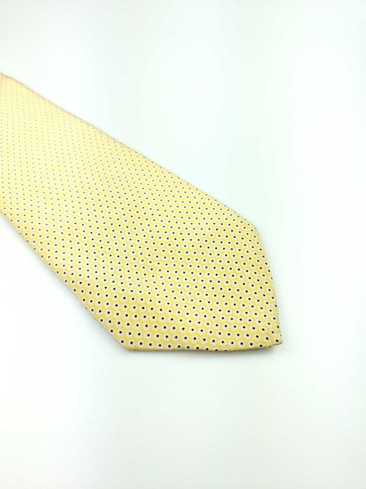 Ermenegildo Zegna żółty jedwabny krawat w groszki kropki wrz124