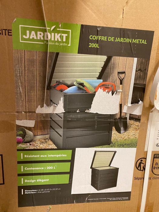 Baú de Jardim em Aço Galvanizado (Novo na respetiva embalagem)