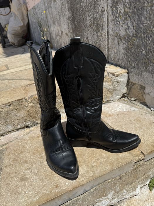 Botas Cowboy Femininas Pretas – Tamanho 36