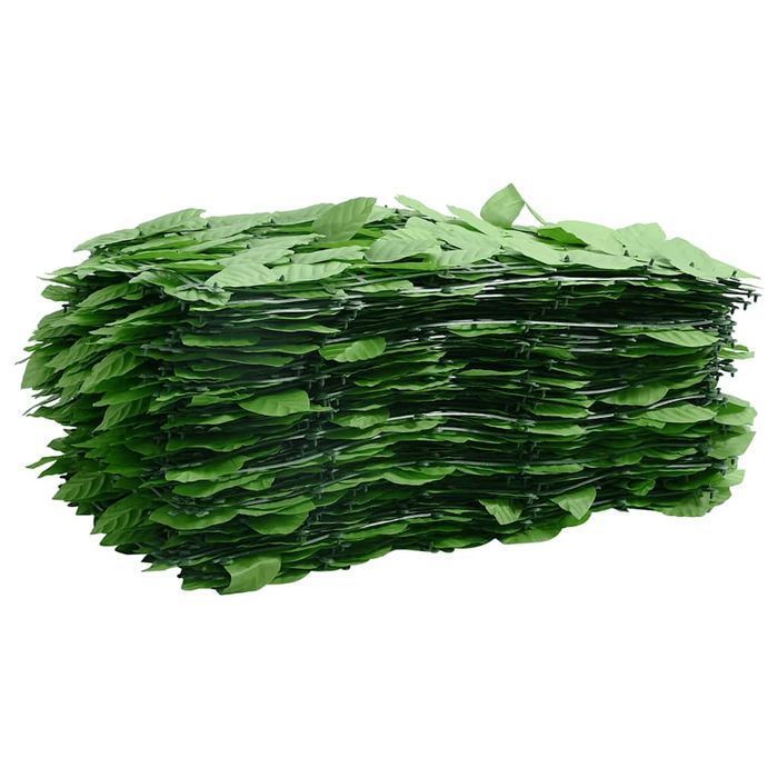 vidaXL Parawan balkonowy, zielone liście, 300x150 cm