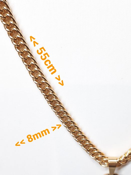 Colar de correntes 55x0,8cm, cor ouro, com cruz